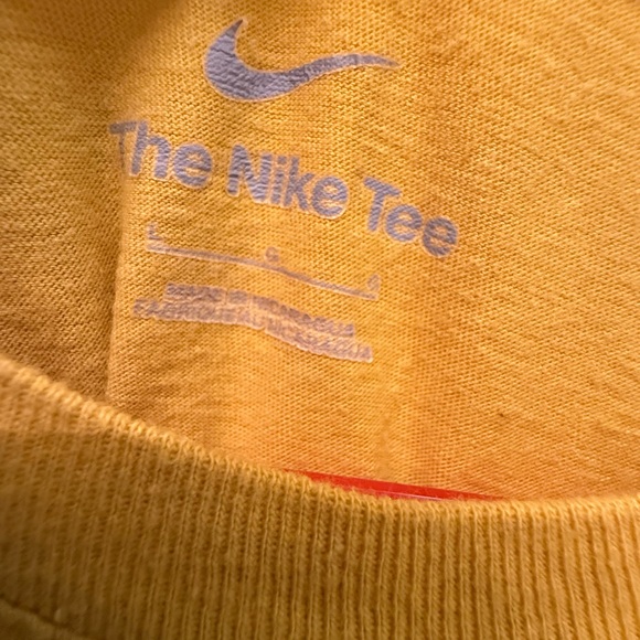 Nike Short Sleeve Tee in Yellow with Blue and White Logo - Picture 2 of 6